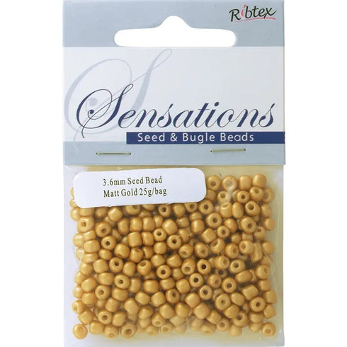 3.6mm Glass Seed Beads - 25g (available in 42 colours)